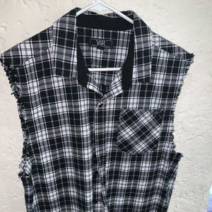 Sleeveless Young and Reckless flannel
